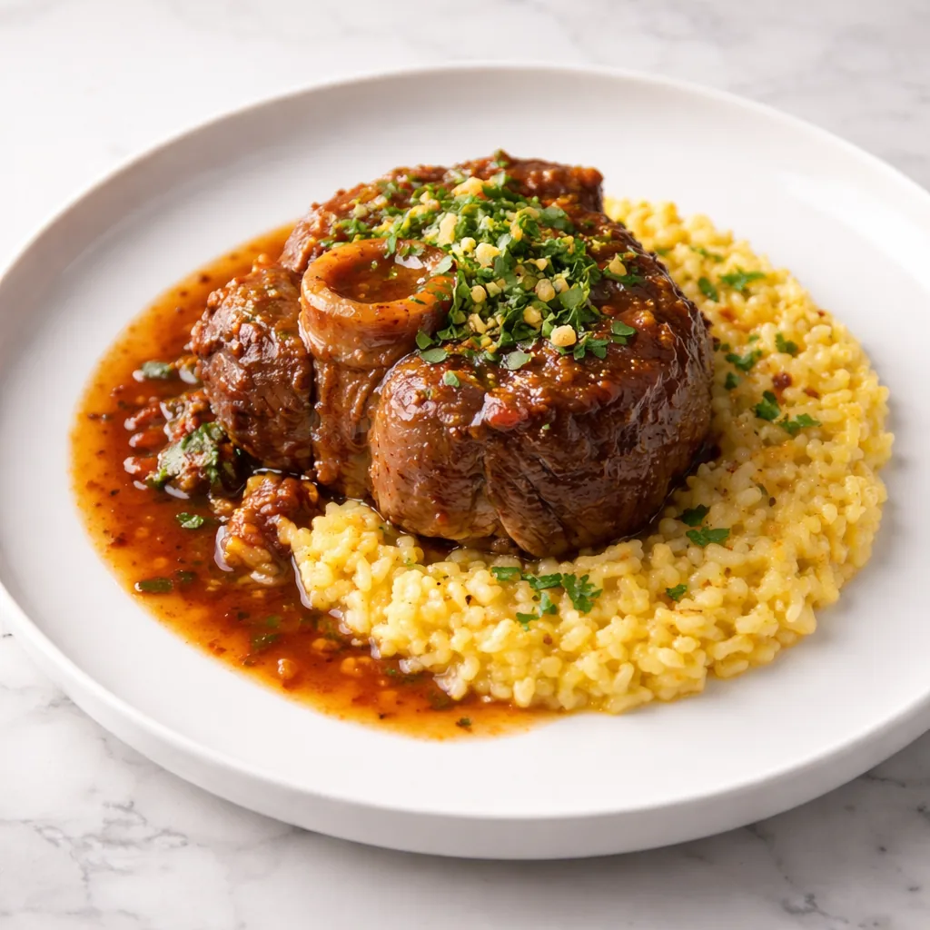 Veal osso buco with parmesan risotto at La Terrazza, Ocala